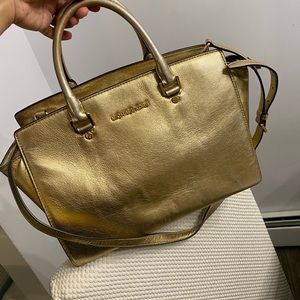 Michael Kors Medium Gold Satchel